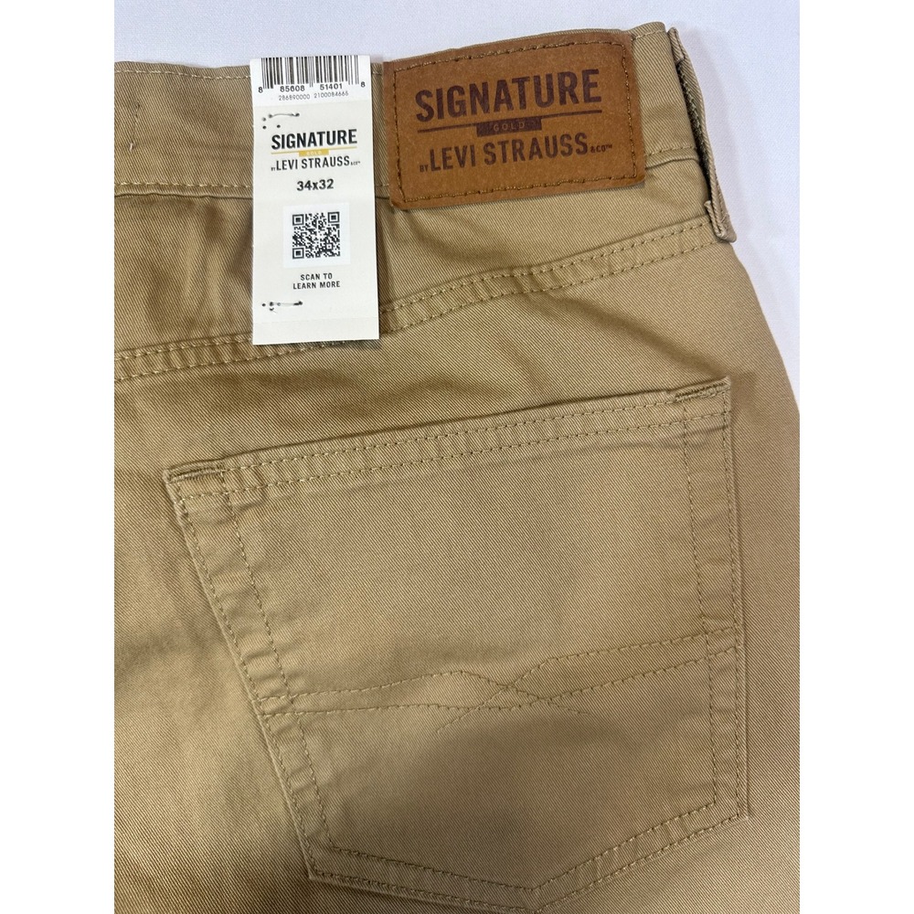 Signature by Levi Strauss Men's Athletic Tech Khaki Pants 34x32 Athletic Fit NEW - Picture 15 of 15
